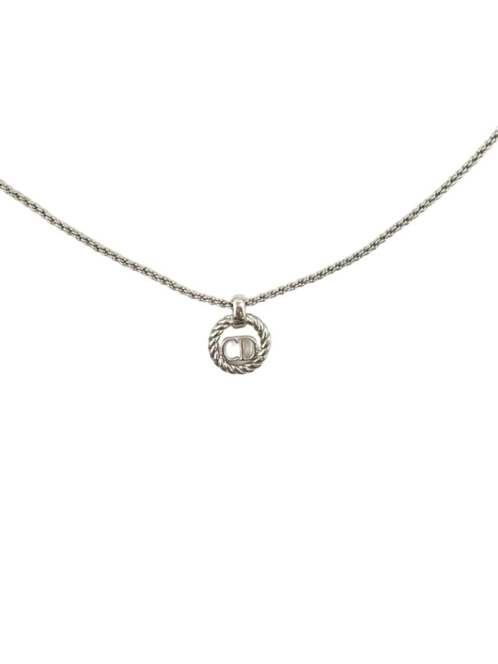 Dior Cdlogo Metal Silver Necklace - Picture 2 of 8